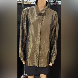 Vintage Joan McGee metallic jacket/blouse. Sz M